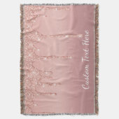 Rose Gold Blush Glitzer Blankenzeichnung benutzerd Decke (Vorderseite Vertikal)