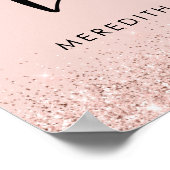 Rose Gold Blush Glitzer Boss Lady Personalisiert Poster (Ecke)