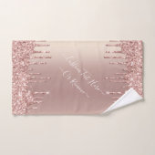 Rose Gold Blush Glitzer Custom Text Bath Handtüche Badhandtuch Set (Handtuch)