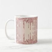 Rose Gold Blush Glitzer Custom Text Coffee Tasse (Links)