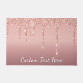 Rose Gold Blush Glitzer Doormat mit benutzerdefini Fußmatte (Vorderseite)