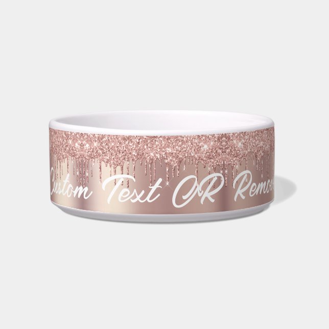 Rose Gold Blush Glitzer Dosen Bowl mit benutzerdef Napf (Vorderseite)