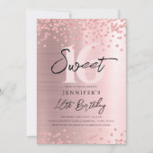 Rose Gold Blush Glitzer Foto Sweet 16 Party Einladung (Vorderseite)