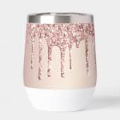 Rose Gold Blush Glitzer Funkelnd Tropfen (Rückseite)
