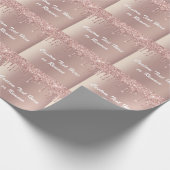 Rose Gold Blush Glitzer Geschenkpapier (Ecke)