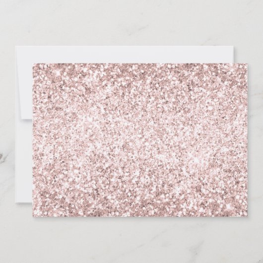 Rose Gold Blush Glitzer Gown Quinceanera Party Einladung (Rückseite)