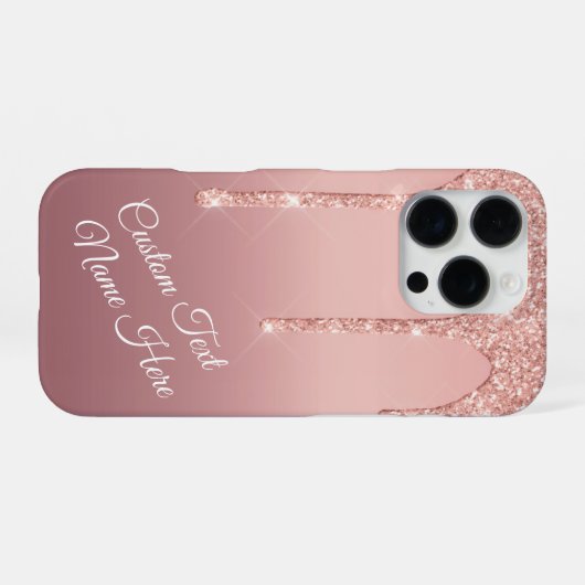 Rose Gold Blush Glitzer Ihr iPhone-Fall mit Textna iPhone Hülle (Rückseite (Horizontal))