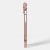 Rose Gold Blush Glitzer Ihr Name Geschenk iPhone F Case-Mate iPhone Hülle (Rückseite / Links)