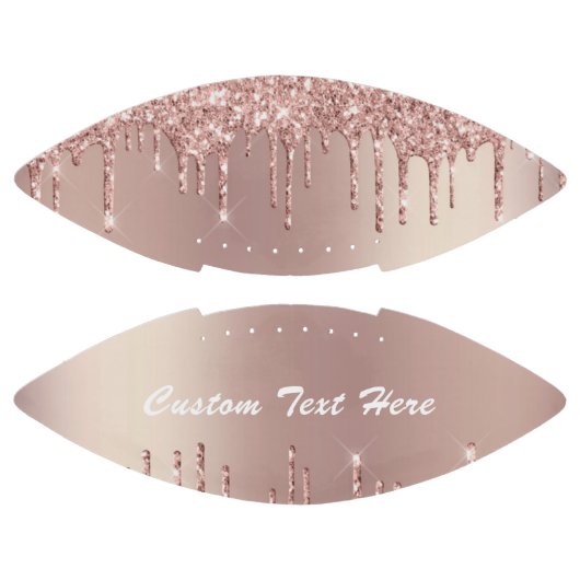 Rose Gold Blush Glitzer Ihr Textname Football (Paneele)