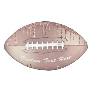 Rose Gold Blush Glitzer Ihr Textname Football