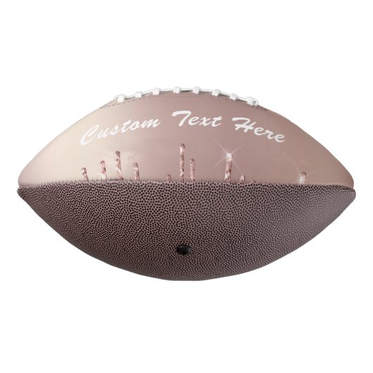 Rose Gold Blush Glitzer Ihr Textname Football (Gedreht 270)