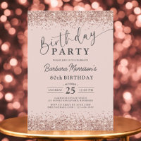 Rose Gold Blush Glitzer im Alter von 80 Jahren Geb