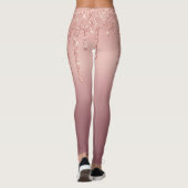 Rose Gold Blush Glitzer Leggings mit benutzerdefin (Rückseite)