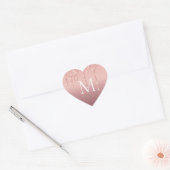 Rose Gold Blush Glitzer Monogram Letter Sticker (Umschlag)