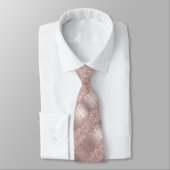 Rose Gold Blush Glitzer Neck Tie Krawatte (Gebunden)