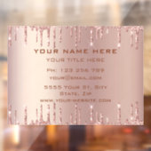 Rose Gold Blush Glitzer Personalisierte Fensterkla Fensteraufkleber (Blatt 2)