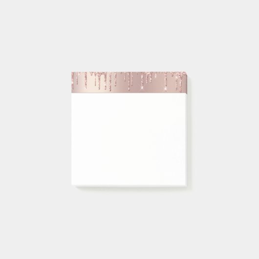Rose Gold Blush Glitzer Post it Notes Post-it Klebezettel (Vorderseite)