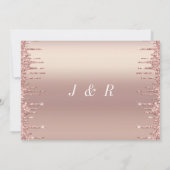 Rose Gold Blush Glitzer Rings Hochzeit Einladung (Rückseite)