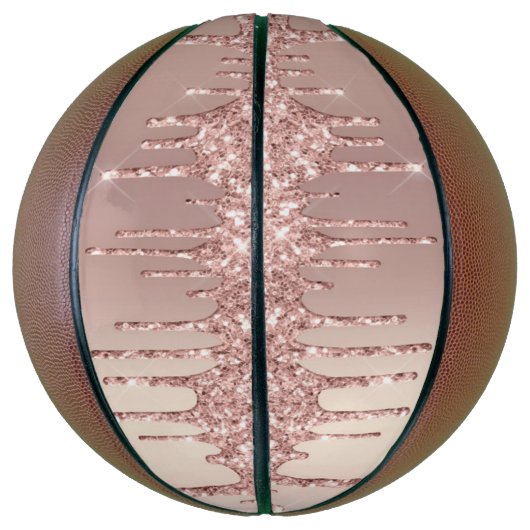 Rose Gold Blush Glitzer Sparkball Basketball Gesch (Vertikal)