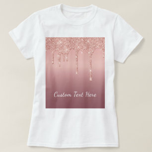 Rose Gold Blush Glitzer Sparkeln Sie Ihren Text-T  T-Shirt