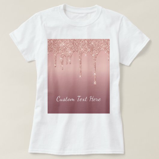 Rose Gold Blush Glitzer Sparkeln Sie Ihren Text-T T-Shirt (Design vorne)