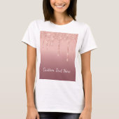 Rose Gold Blush Glitzer Sparkeln Sie Ihren Text-T T-Shirt (Vorderseite)