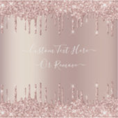 Rose Gold Blush Glitzer Sparkeln Tropfen Benutzerd Aufkleber (Vorderseite)