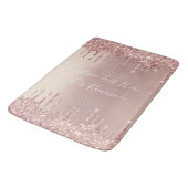 Rose Gold Blush Glitzer Sparkeln Tropfen Benutzerd Badematte (Schrägansicht)