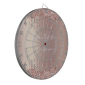 Rose Gold Blush Glitzer Sparkeln Tropfen Benutzerd Dartscheibe (Vorderseite Links)