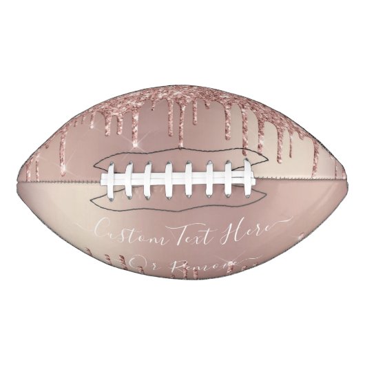 Rose Gold Blush Glitzer Sparkeln Tropfen Benutzerd Football (Vorderseite)