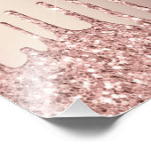 Rose Gold Blush Glitzer Sparkeln Tropfen Benutzerd Fotodruck (Ecke)