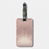 Rose Gold Blush Glitzer Sparkeln Tropfen Benutzerd Gepäckanhänger (Rückseite vertikal)