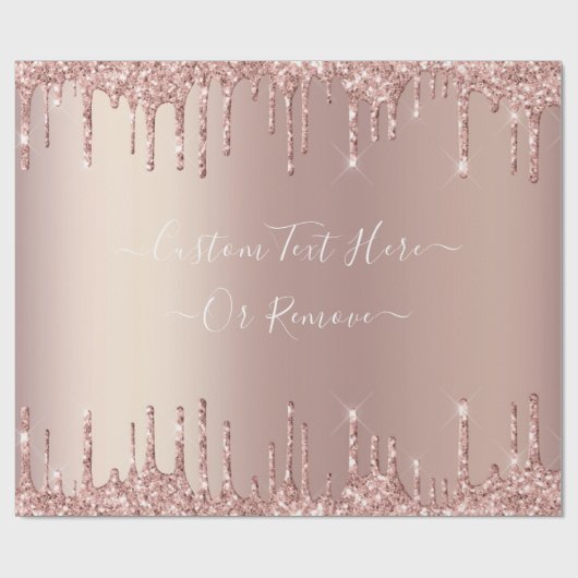 Rose Gold Blush Glitzer Sparkeln Tropfen Benutzerd Geschenkpapier (Flach)