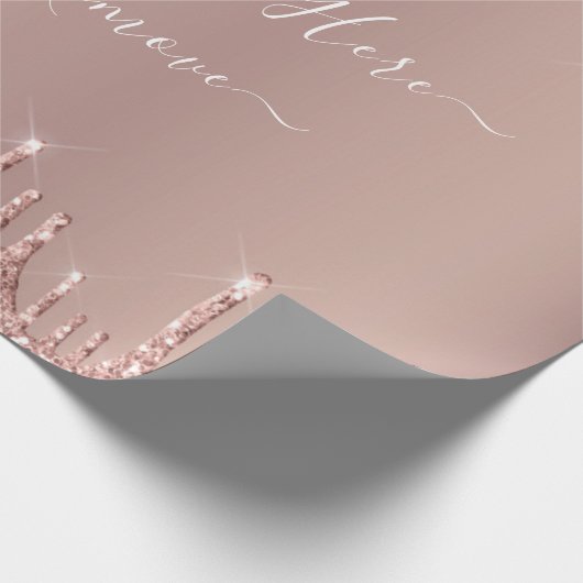 Rose Gold Blush Glitzer Sparkeln Tropfen Benutzerd Geschenkpapier (Ecke)
