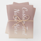 Rose Gold Blush Glitzer Sparkeln Tropfen Benutzerd Geschenkpapier Set (Beispiel)