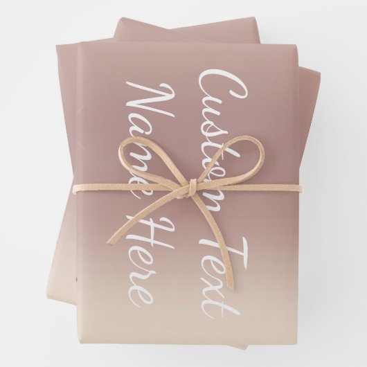 Rose Gold Blush Glitzer Sparkeln Tropfen Benutzerd Geschenkpapier Set (Beispiel)