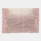 Rose Gold Blush Glitzer Sparkeln Tropfen Benutzerd Geschirrtuch (Horizontal)