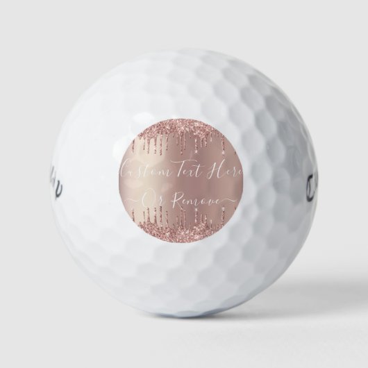 Rose Gold Blush Glitzer Sparkeln Tropfen Benutzerd Golfball (Vorderseite)