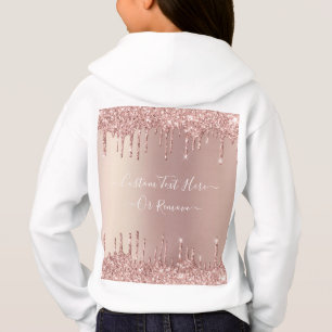 Rose Gold Blush Glitzer Sparkeln Tropfen Benutzerd Hoodie
