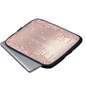 Rose Gold Blush Glitzer Sparkeln Tropfen Benutzerd Laptopschutzhülle (Vorne Knopf)