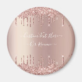 Rose Gold Blush Glitzer Sparkeln Tropfen Benutzerd Magnet (Vorne)