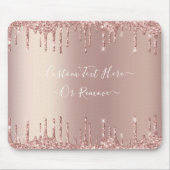 Rose Gold Blush Glitzer Sparkeln Tropfen Benutzerd Mousepad (Vorne)