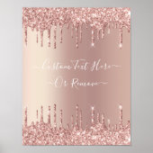 Rose Gold Blush Glitzer Sparkeln Tropfen Benutzerd Poster (Vorne)