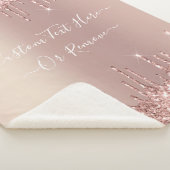 Rose Gold Blush Glitzer Sparkeln Tropfen Benutzerd Sherpadecke (3/4)
