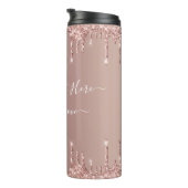 Rose Gold Blush Glitzer Sparkeln Tropfen Benutzerd Thermosbecher (Nach rechts gedreht)