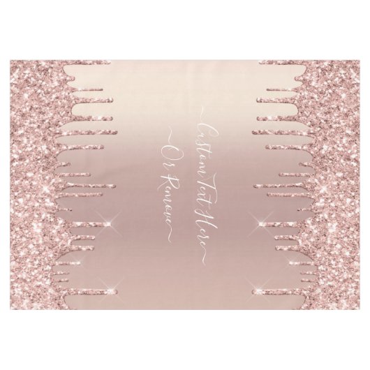 Rose Gold Blush Glitzer Sparkeln Tropfen Benutzerd Tischdecke (Vorderseite (Horizontal))