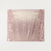 Rose Gold Blush Glitzer Sparkeln Tropfen Benutzerd Wandteppich (Vorderseite (Horizontal))