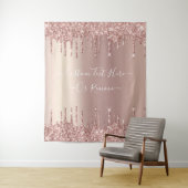 Rose Gold Blush Glitzer Sparkeln Tropfen Benutzerd Wandteppich (Beispiel)