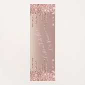 Rose Gold Blush Glitzer Sparkeln Tropfen Benutzerd Yogamatte (Vorderseite)