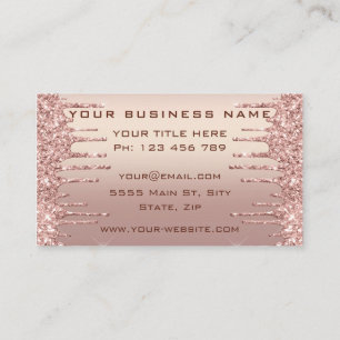 Rose Gold Blush Glitzer Sparkeln Tropfen Ihr Logo Visitenkarte